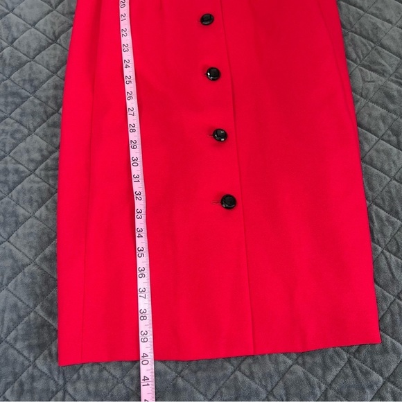 Kasper Blazer Dress Women 4 Red Jacket Suit Crepe Velvet Sheath old money C4 - Picture 6 of 11